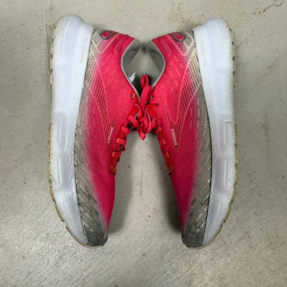 Brooks Glycerin 20 Womens Pink White Running Shoes 1203691B672 Size 10 Medium B